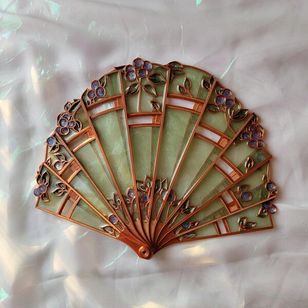 Blueberry hand fan